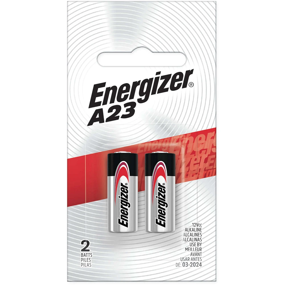 Energizer A23 Batteries 2 pack, 12V Miniature Alkaline Specialty