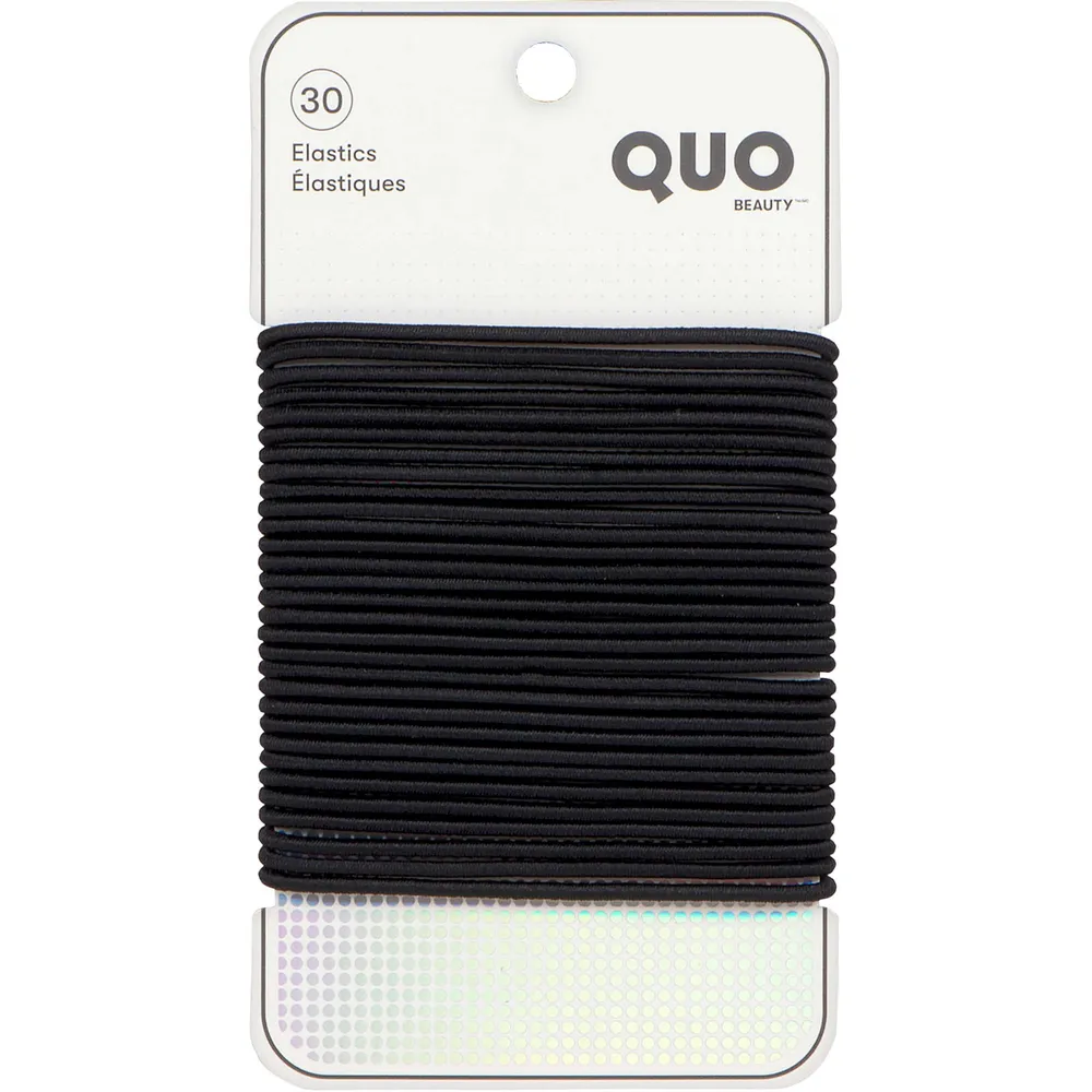 Quo Beauty 30pk Thin Wide Elastics Black The Pen Centre
