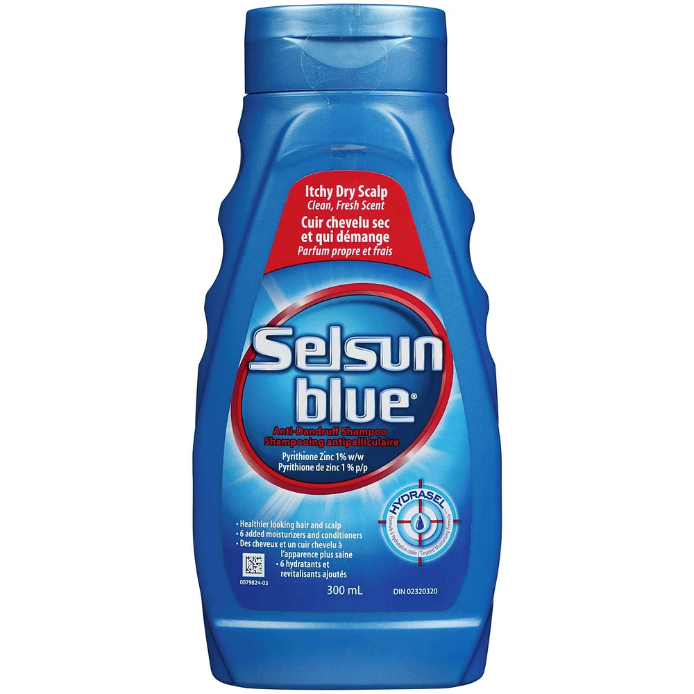 Selsun Blue Itchy Dry Scalp Anti-Dandruff Shampoo, Clean, Fresh Scent ...
