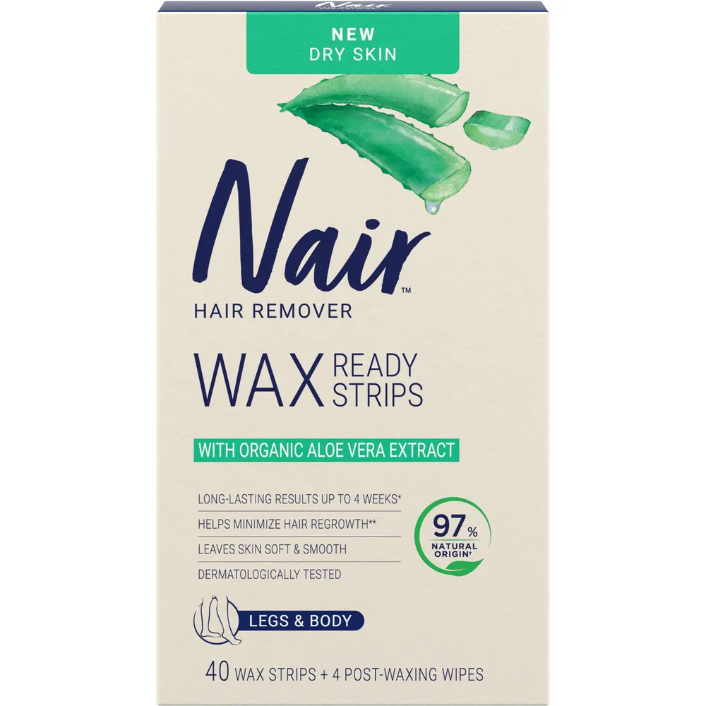 Nair Wax Ready Strips for Dry Skin with Organi Aloe Vera Extract
