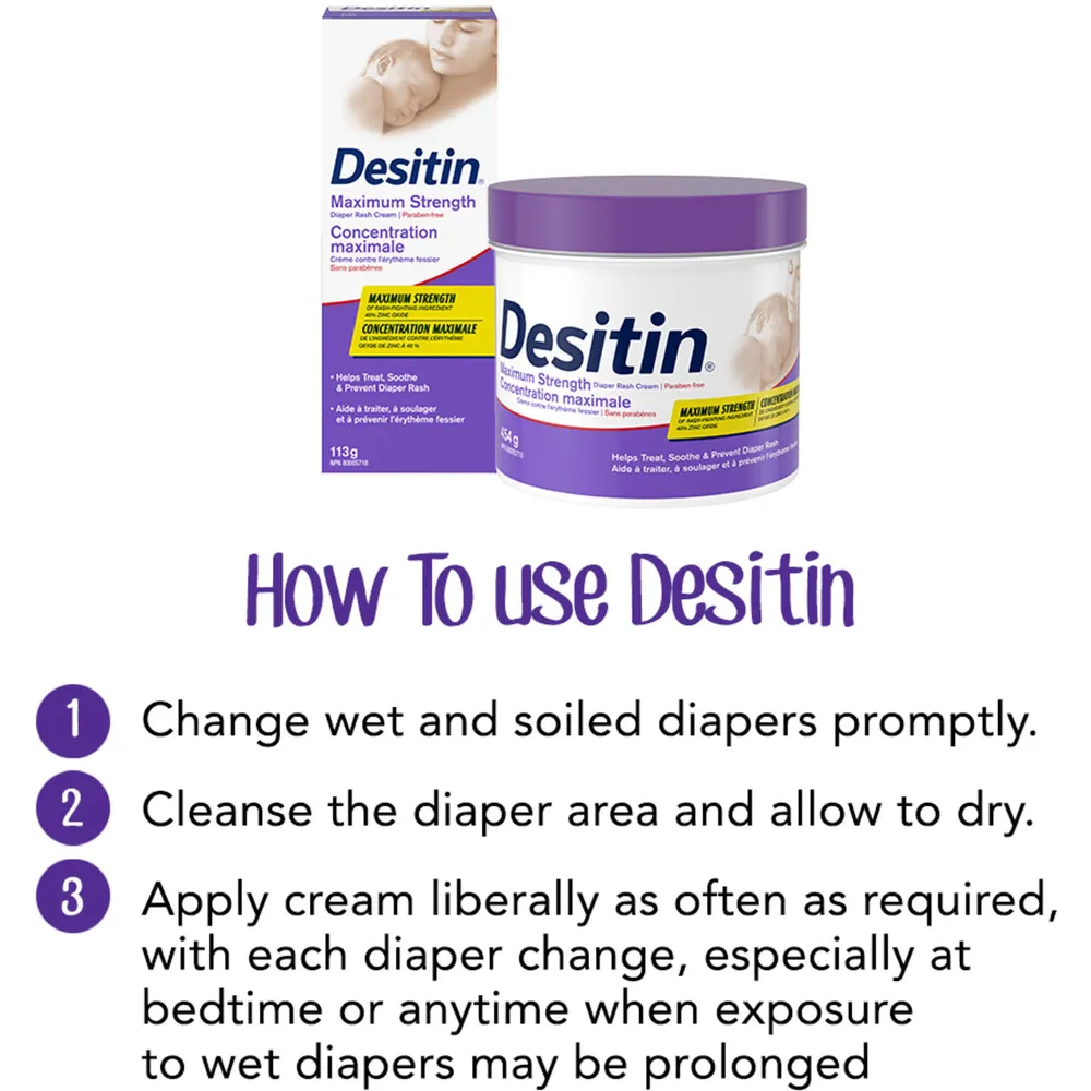 Desitin Diaper Rash Cream For Baby, Zinc Oxide Cream Square, 44 OFF
