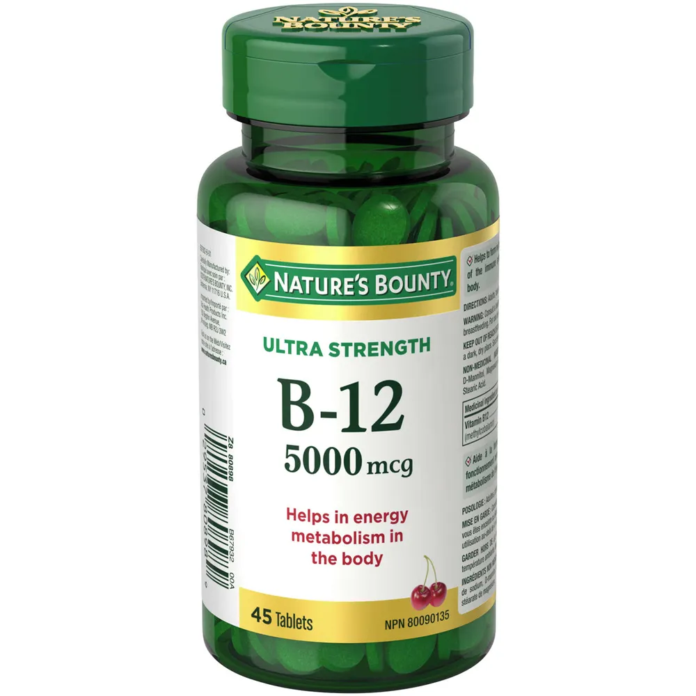 Natures Bounty Ultra Strength Vitamin B12 Supplement, Helps Maintain