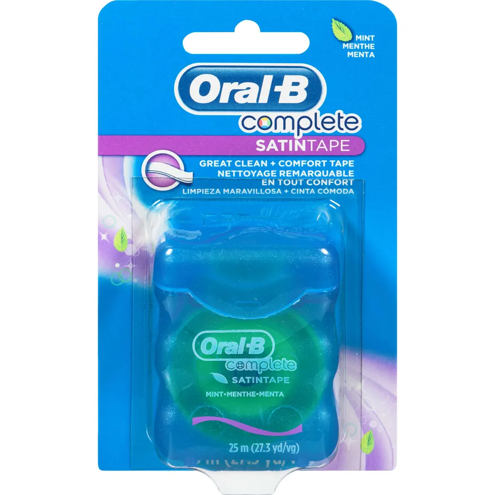 OralB Complete SatinTape Dental Floss, Mint, 25 M Niagara Pen Centre