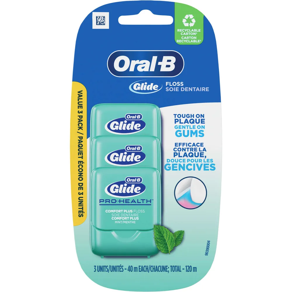 OralB Glide ProHealth Comfort Plus Dental Floss, Extra Soft, Value 3