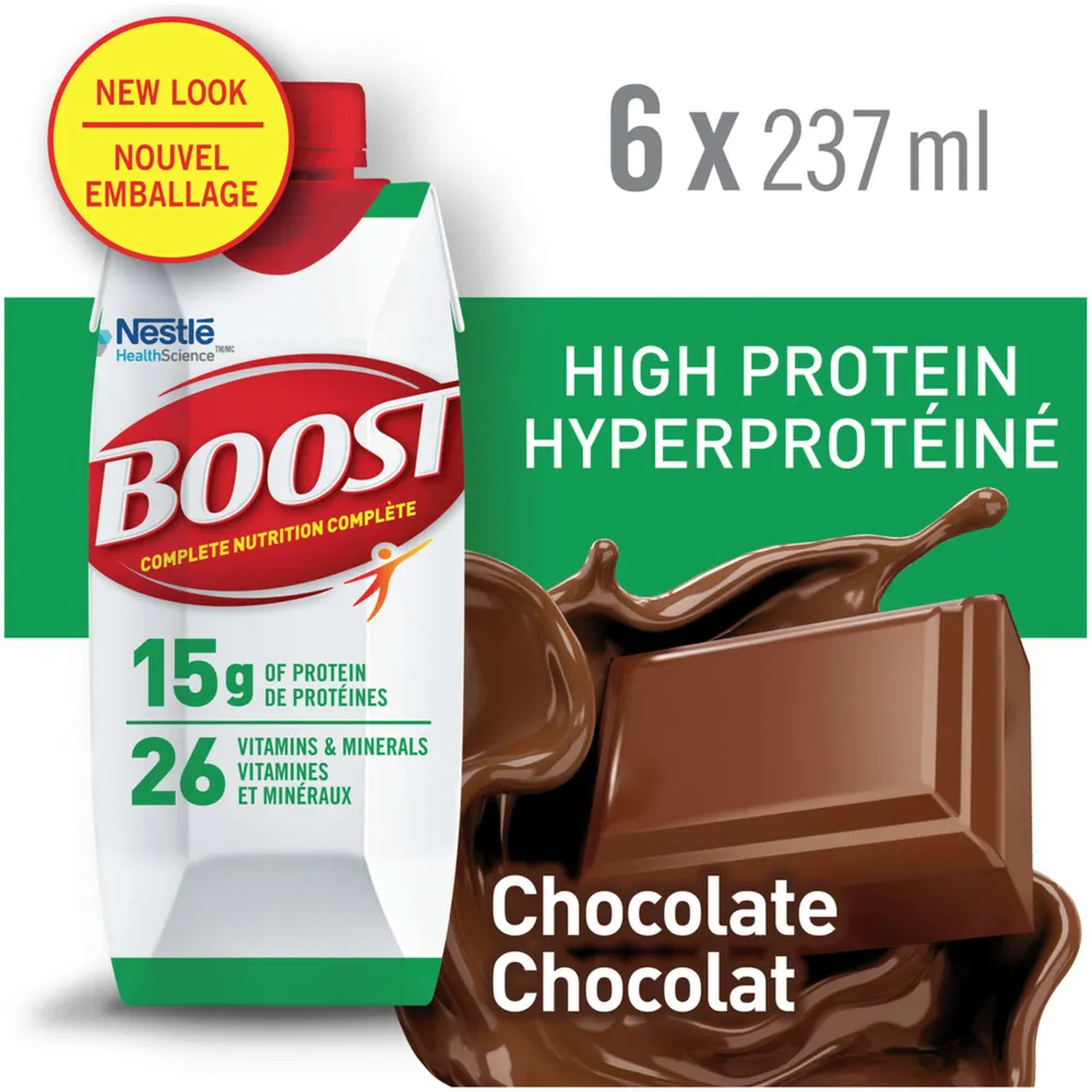 Boost High Protein Chocolate Meal Replacement Drink, Pack of 6, 6 x 237