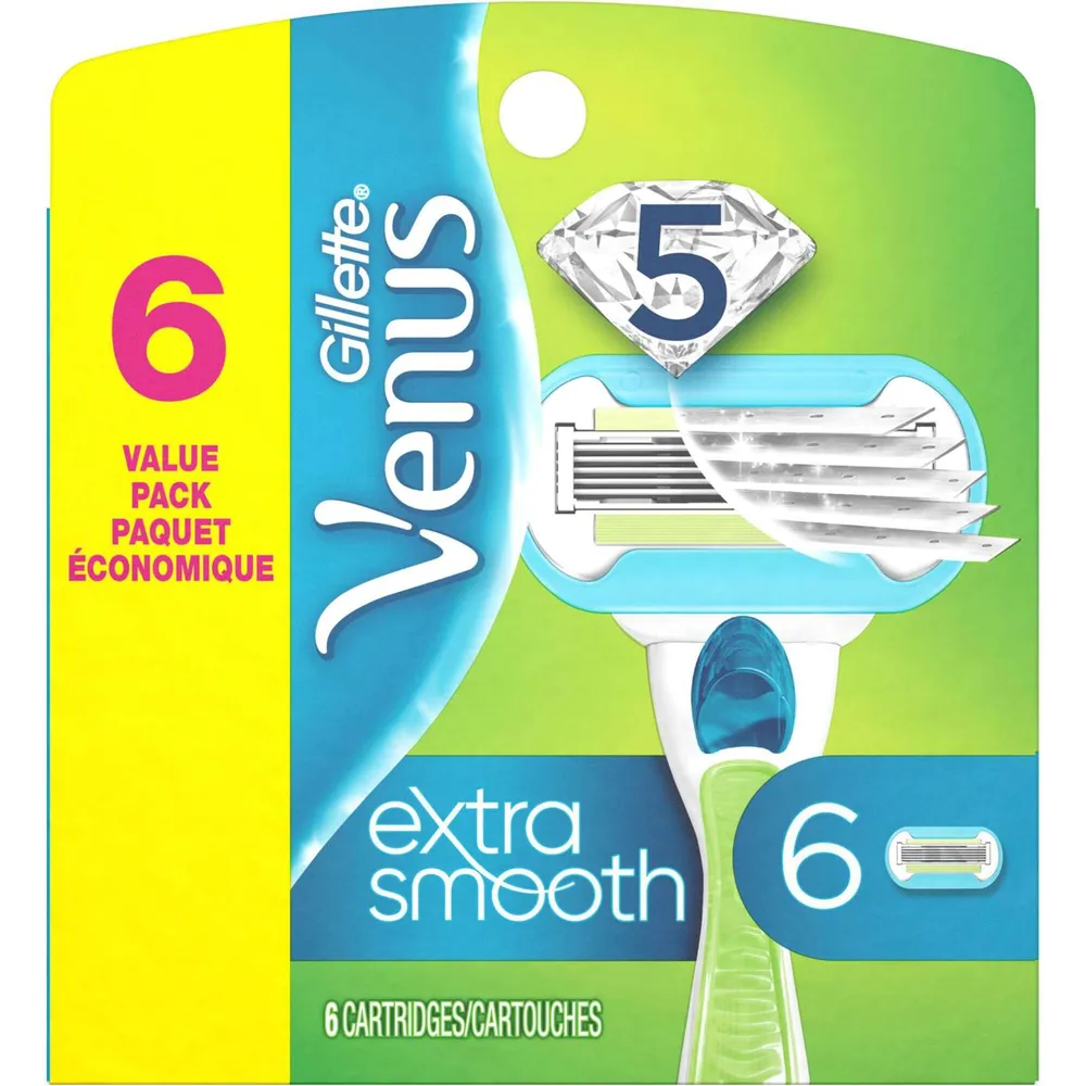 Venus Gillette Venus Extra Smooth Women's Razor Blade, 6 Refills