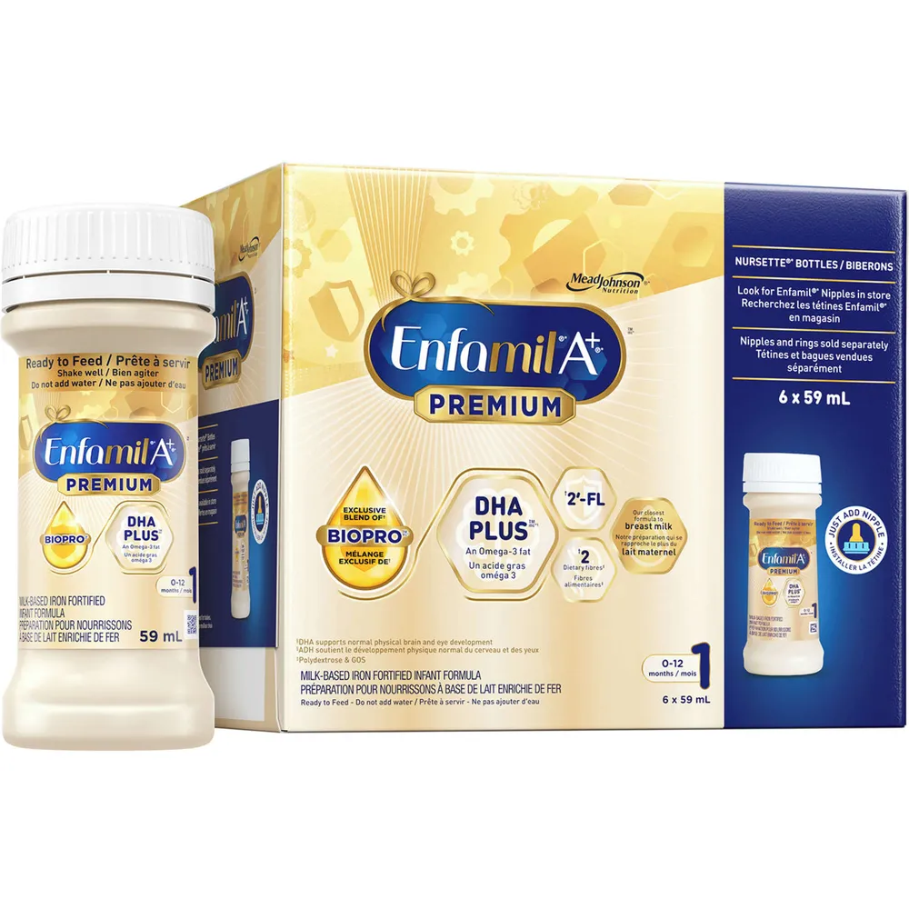 Enfamil A PREMIUM Baby Formula Ready to Feed Nursette Bottles