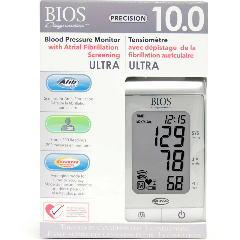 Bios Blood Pressure Monitor ULTRA with Atrial Fibrillation Screening