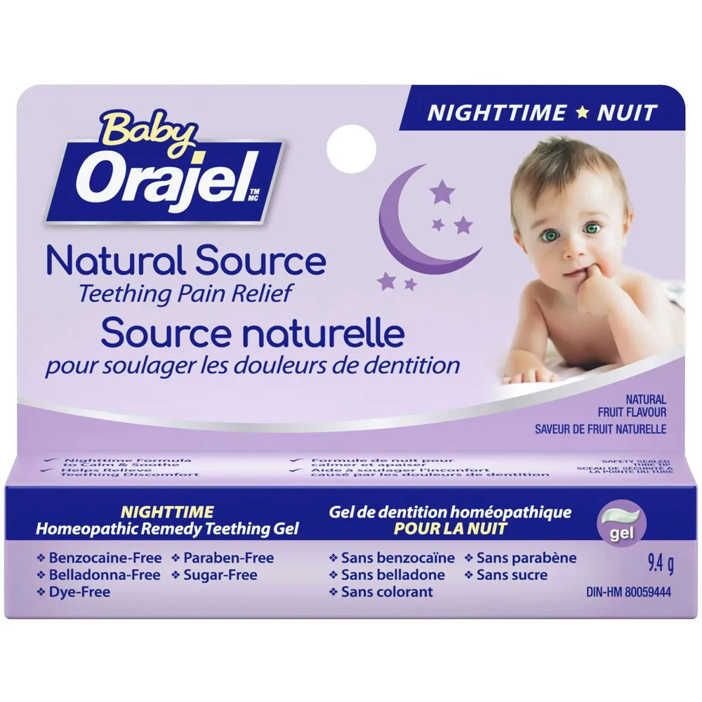 Orajel Natural Source Teething Pain relief Nighttime Gel