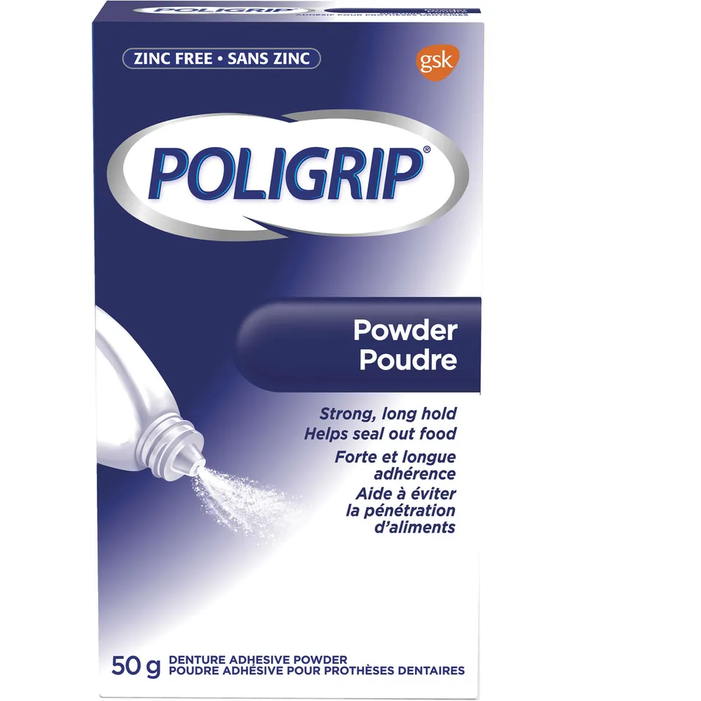 Poligrip Powder Denture Adhesive Powder, 50g Niagara Pen Centre