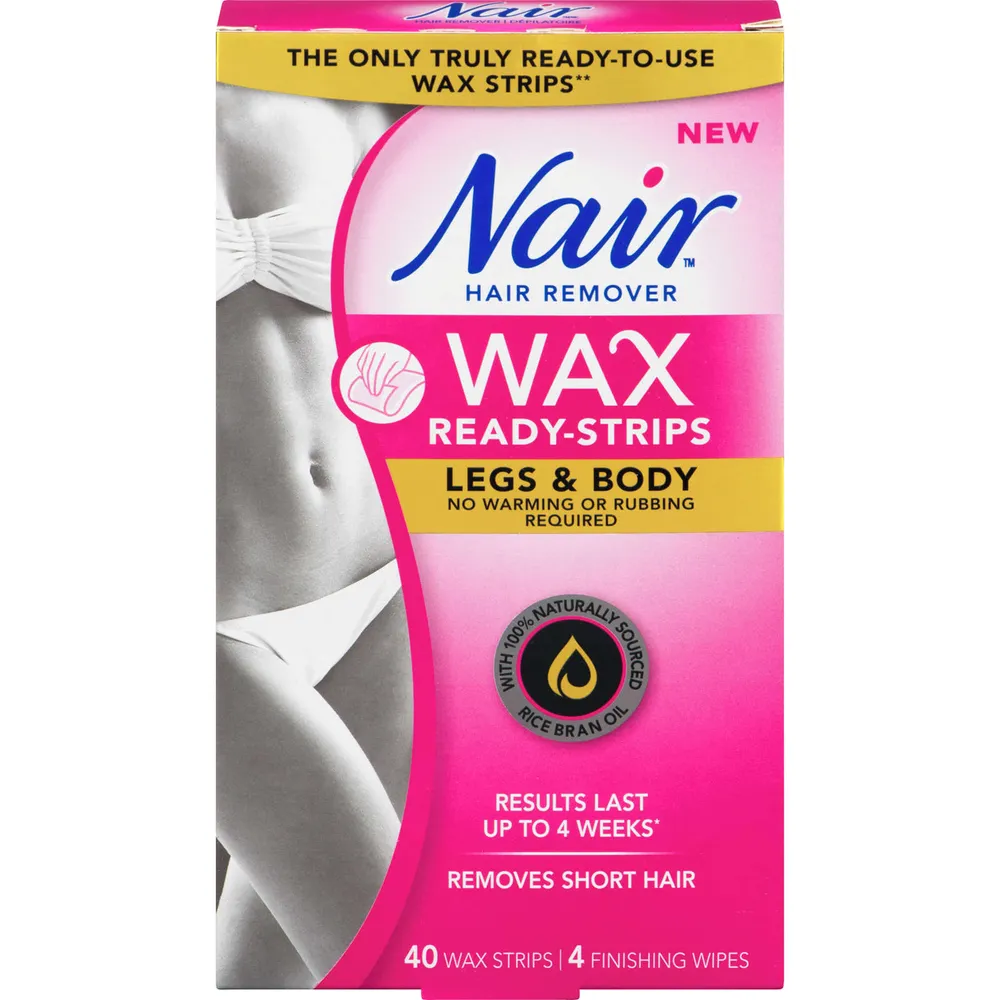 Nair Wax ReadyStrips for Legs and Body with 100 Naturally Sourced