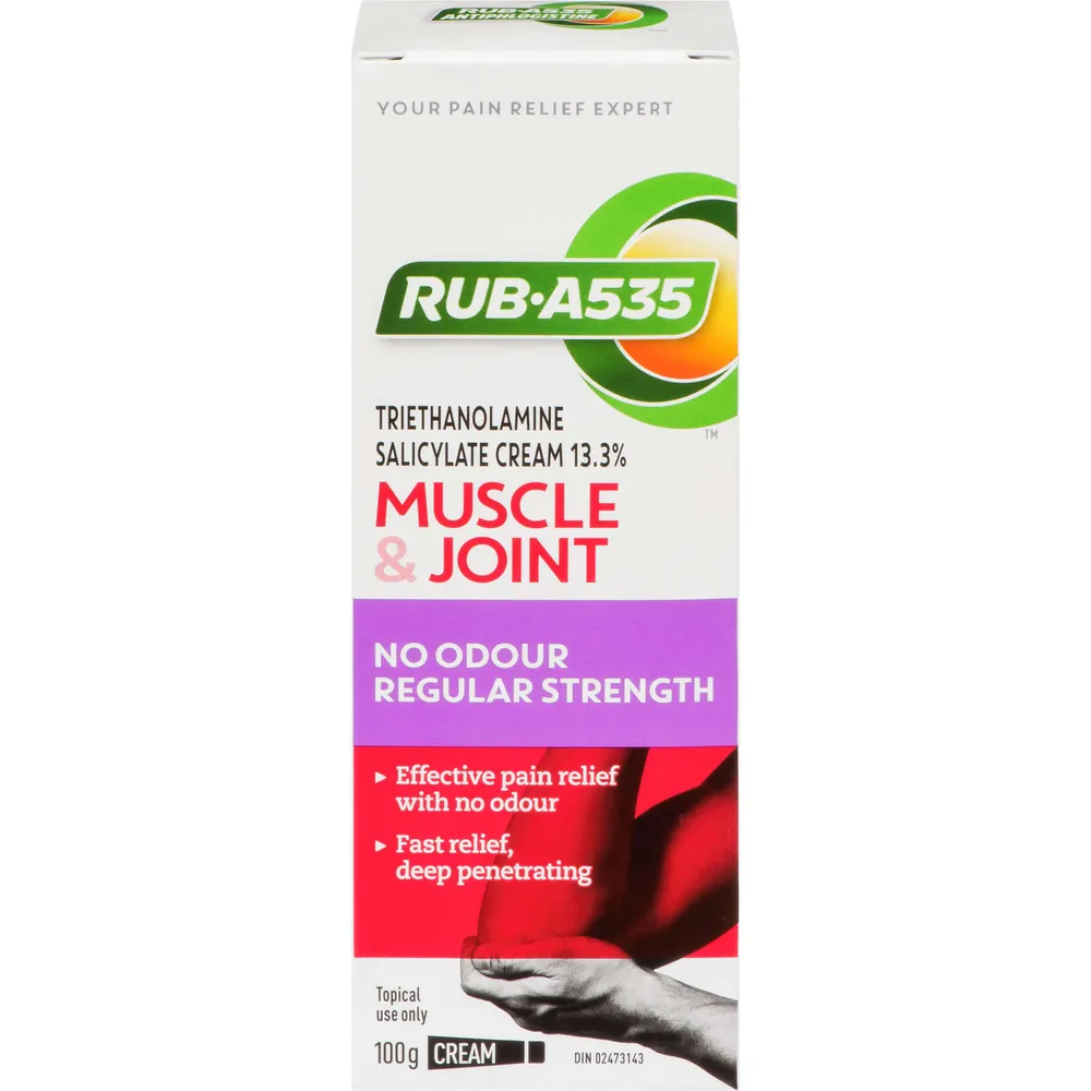 Rub A535 Muscle & Joint Pain Relief Cream, No Odour, Regular Strength