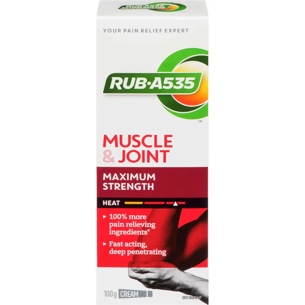 Rub A535 Muscle & Joint Pain Relief Heat Cream, Maximum Strength