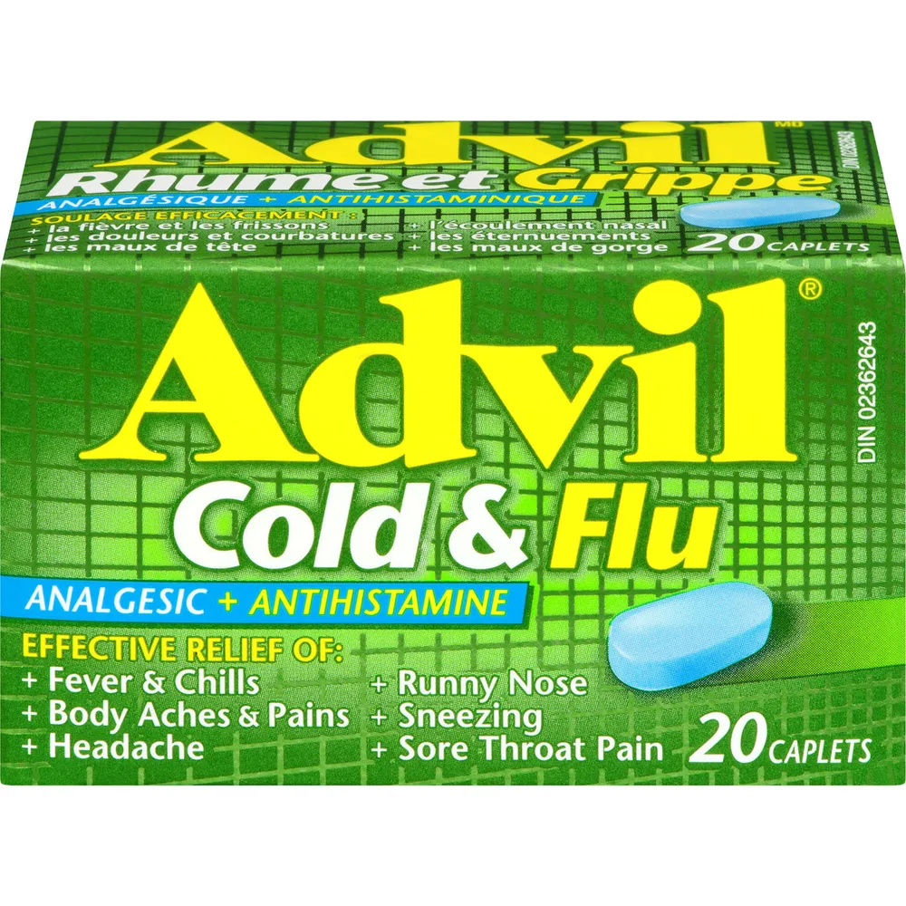 Advil Cold & Flu Analgesic + Antihistamine Caplets Niagara Pen Centre