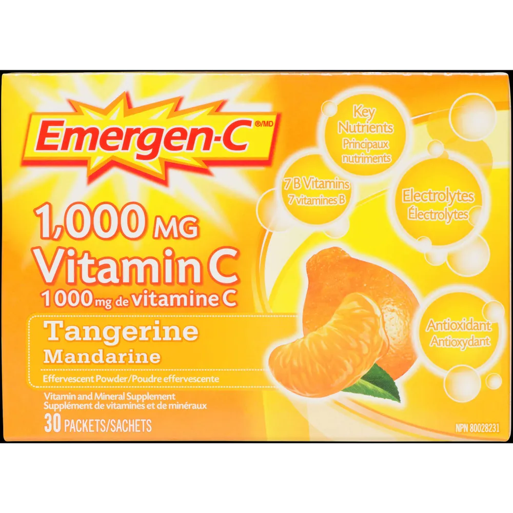 EmergenC Vitamin C & Mineral Supplement Fizzy Drink Mix, Tangerine, 30