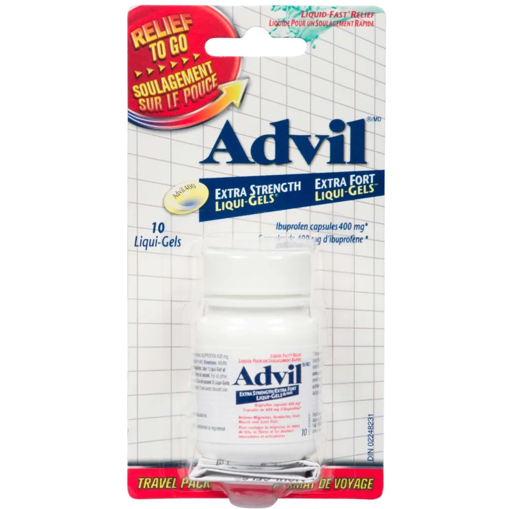 Advil Extra Strength Ibuprofen Capsules 400 mg Travel Pack 10 LiquiGels The Pen Centre