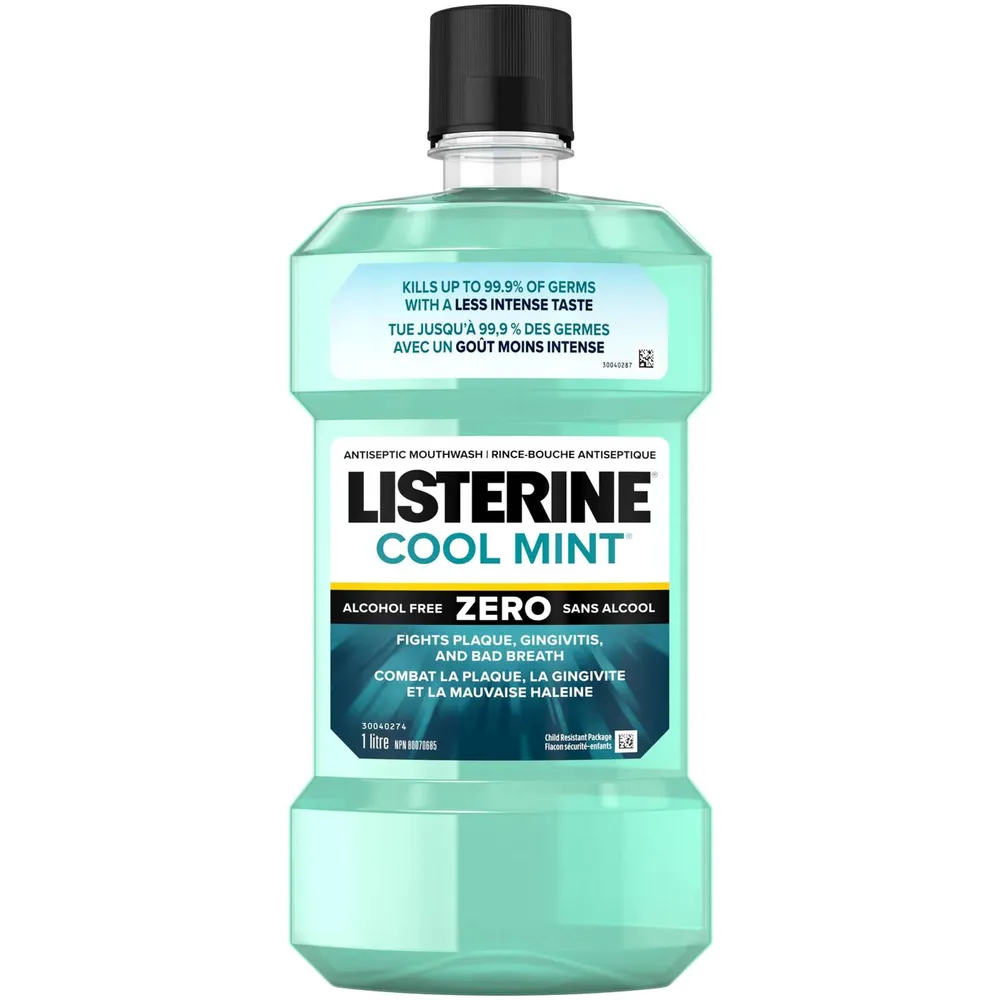 Listerine Mild Mint Zero Antiseptic Mouthwash, Alcohol Free 1L The
