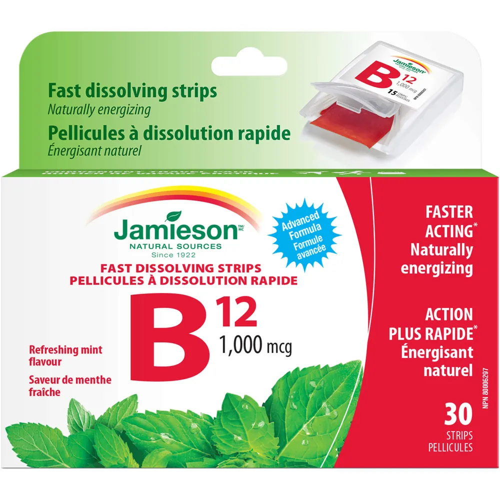 Jamieson Vitamin B12 1,000 mg (Methylcobalamin) Fast Dissolving