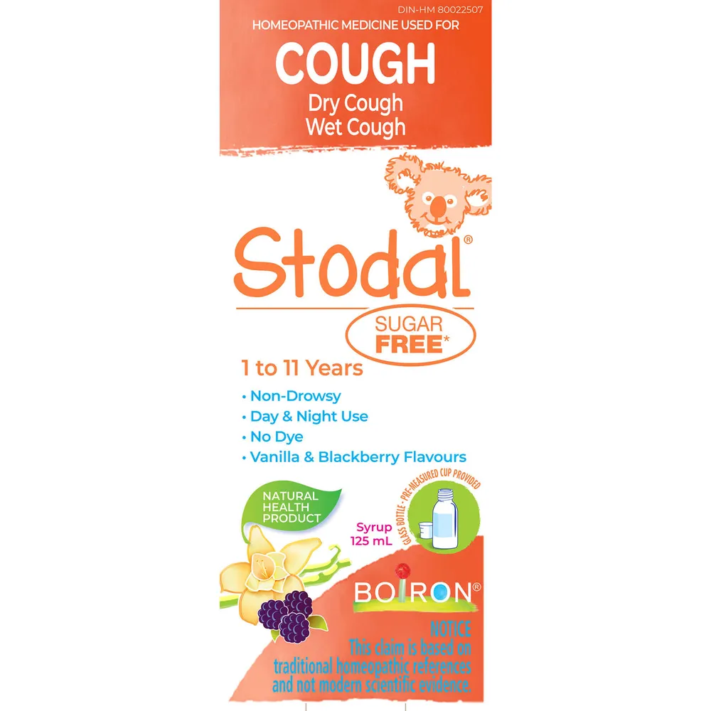 Boiron Children's Stodal Sugar Free Is a Homeopathic Syrup for Wet or