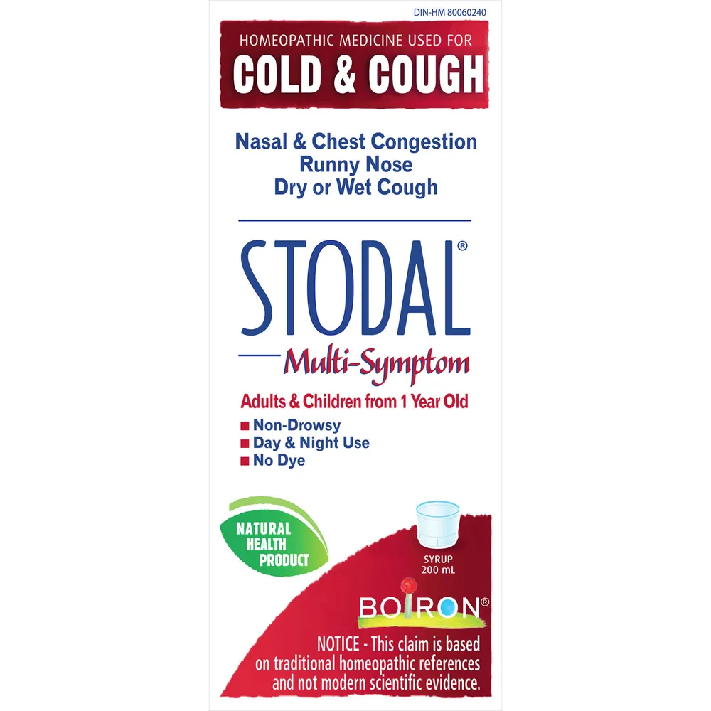 Boiron Stodal MultiSymptom for Nasal & Chest Congestion, Runny Nose