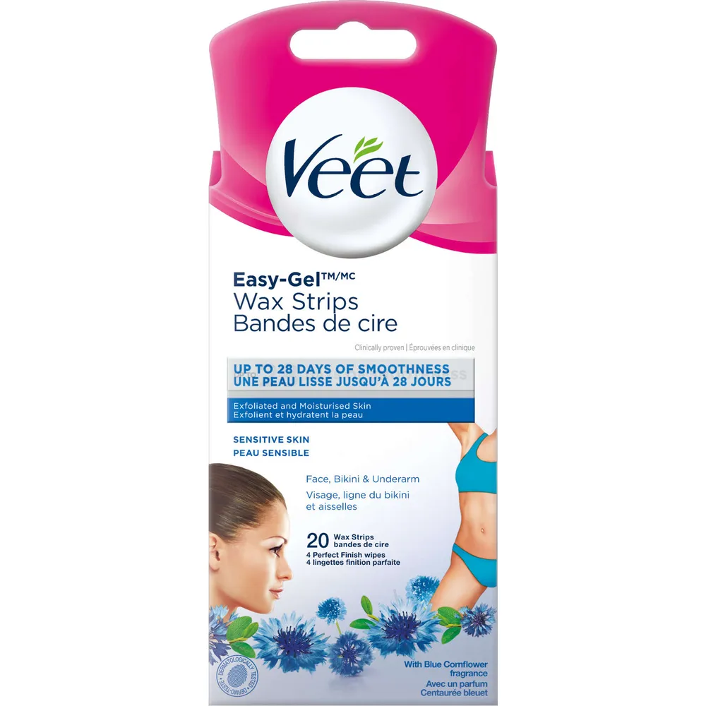 VEET® Professional™ Wax Strips Sensitive Skin Face, Bikini & Underarm