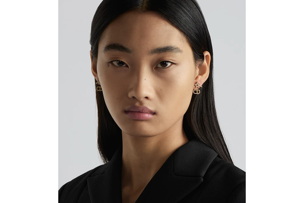 【直営・関税送料込】Clair D Lune Earring Clair D Lune Earrings Gold-Finish Metal and White Crystals