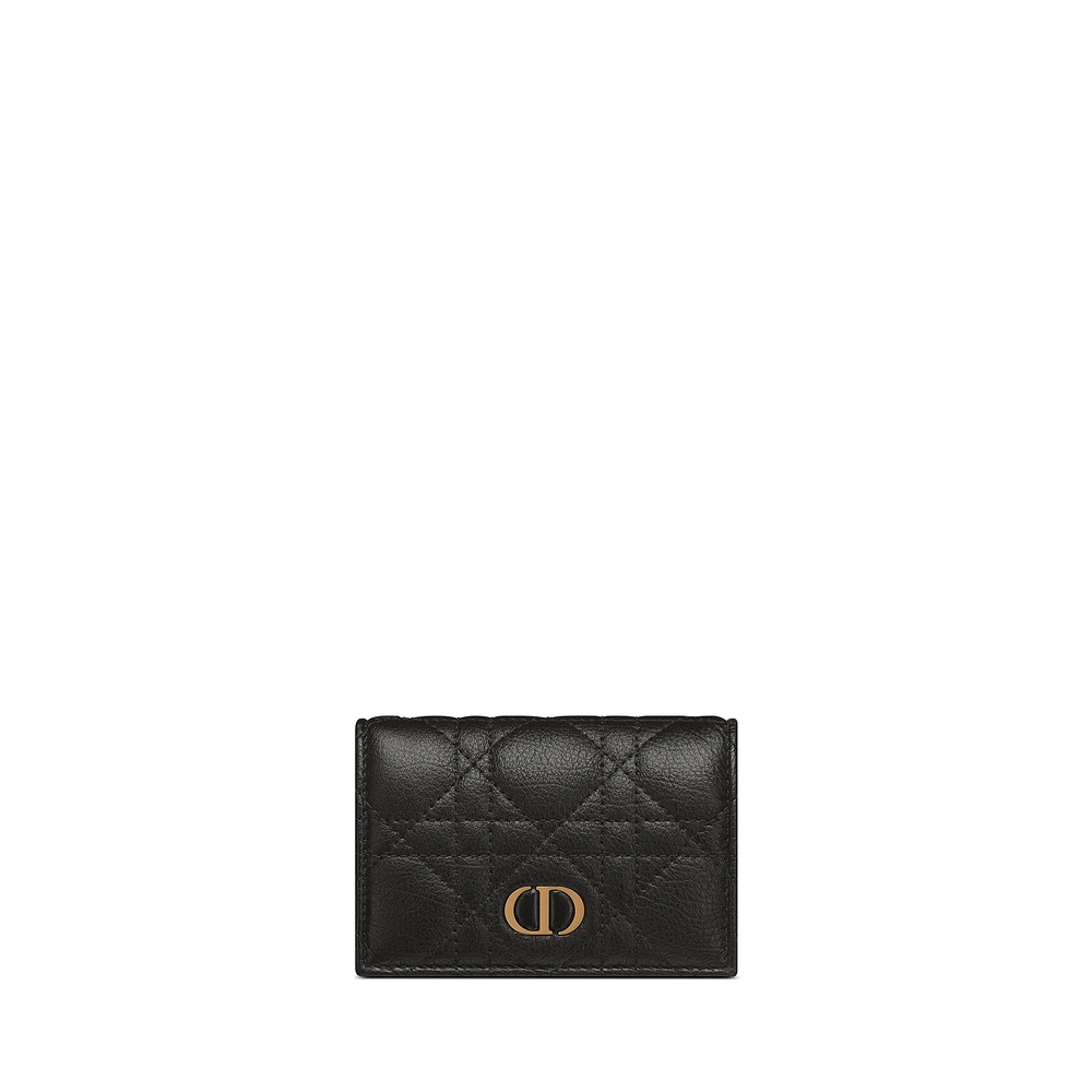 Dior Caro Glycine ウォレット Dior Caro Glycine Wallet Black Macrocannage Lambskin | DIOR