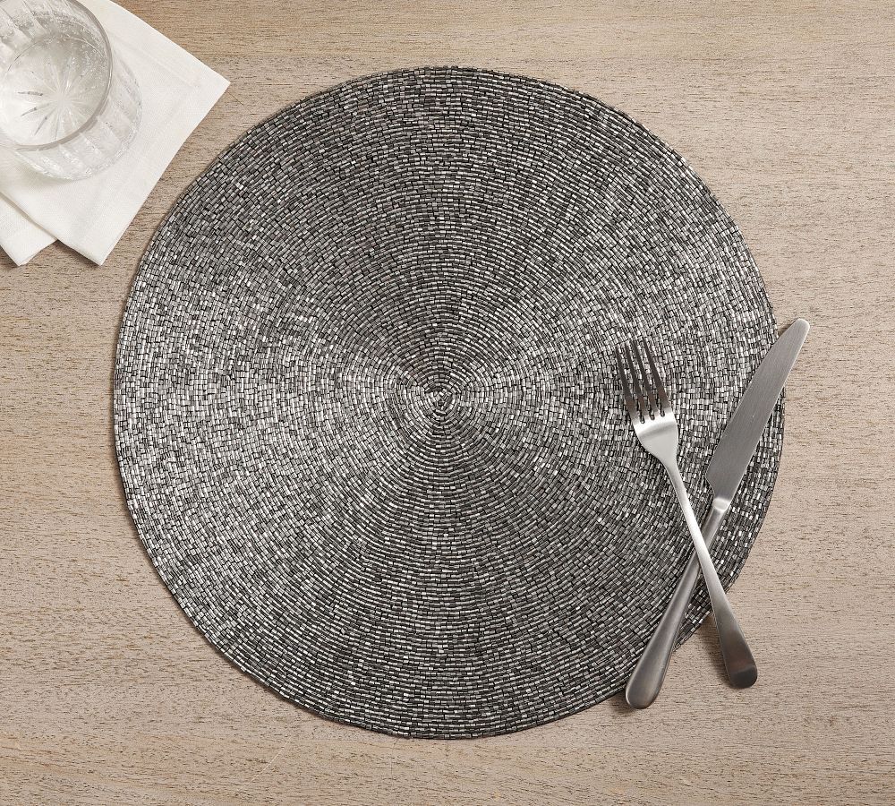 Pottery Barn Beaded Cotton Round Placemats The Summit at Fritz Farm