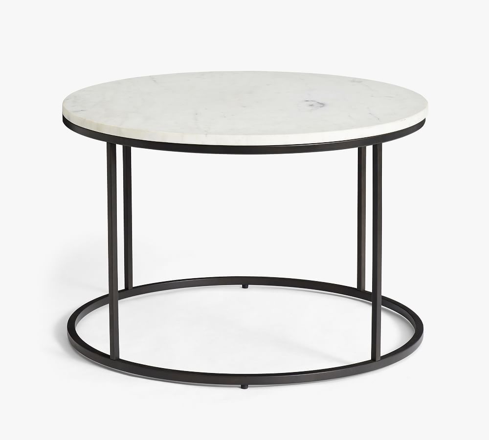 Pottery Barn Delaney Round Marble Nesting Coffee Tables The Summit