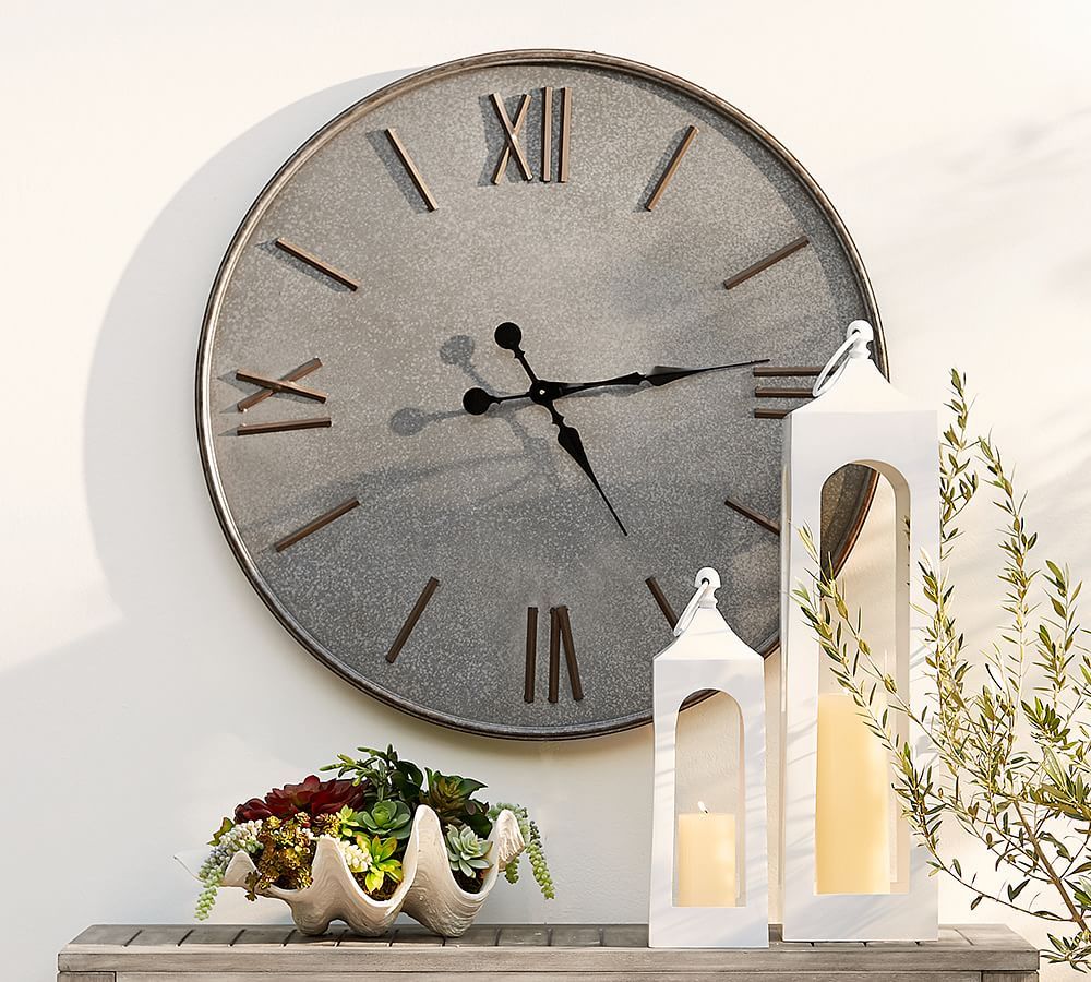 Pottery Barn Outdoor Galvanized Wall Clock The Summit