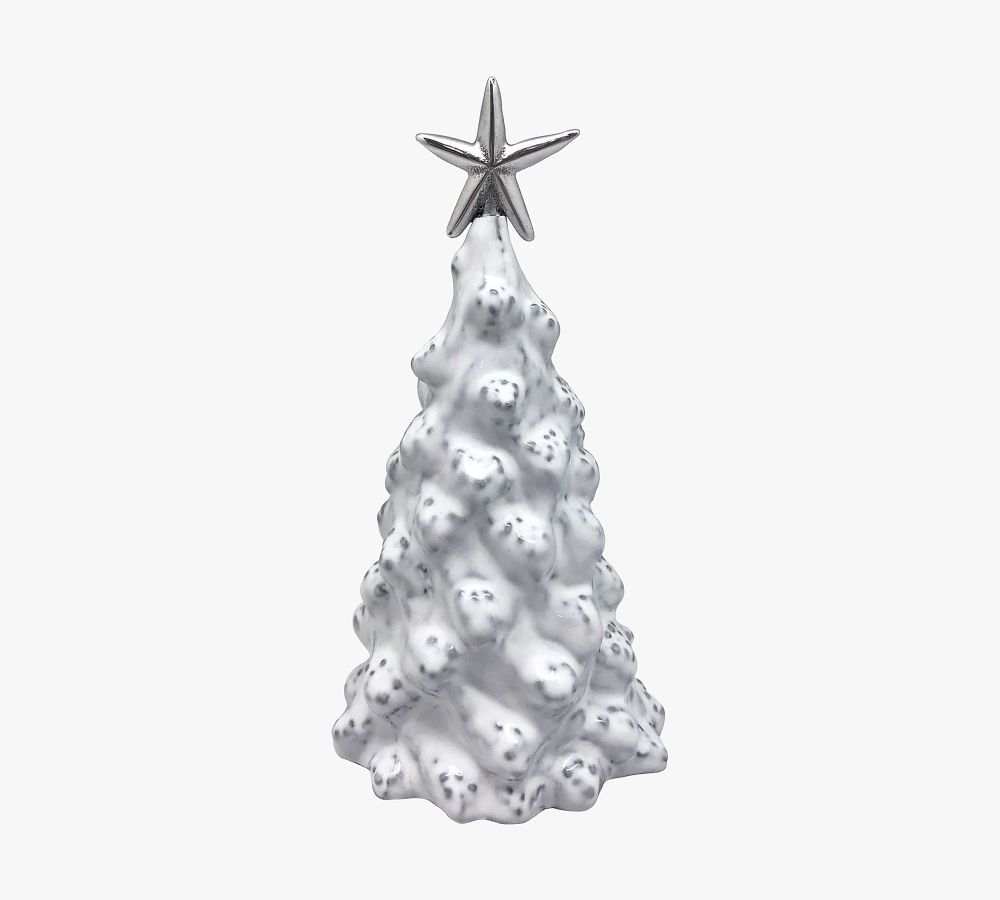 Pottery Barn Handcrafted Recycled White Metal Christmas Tree The