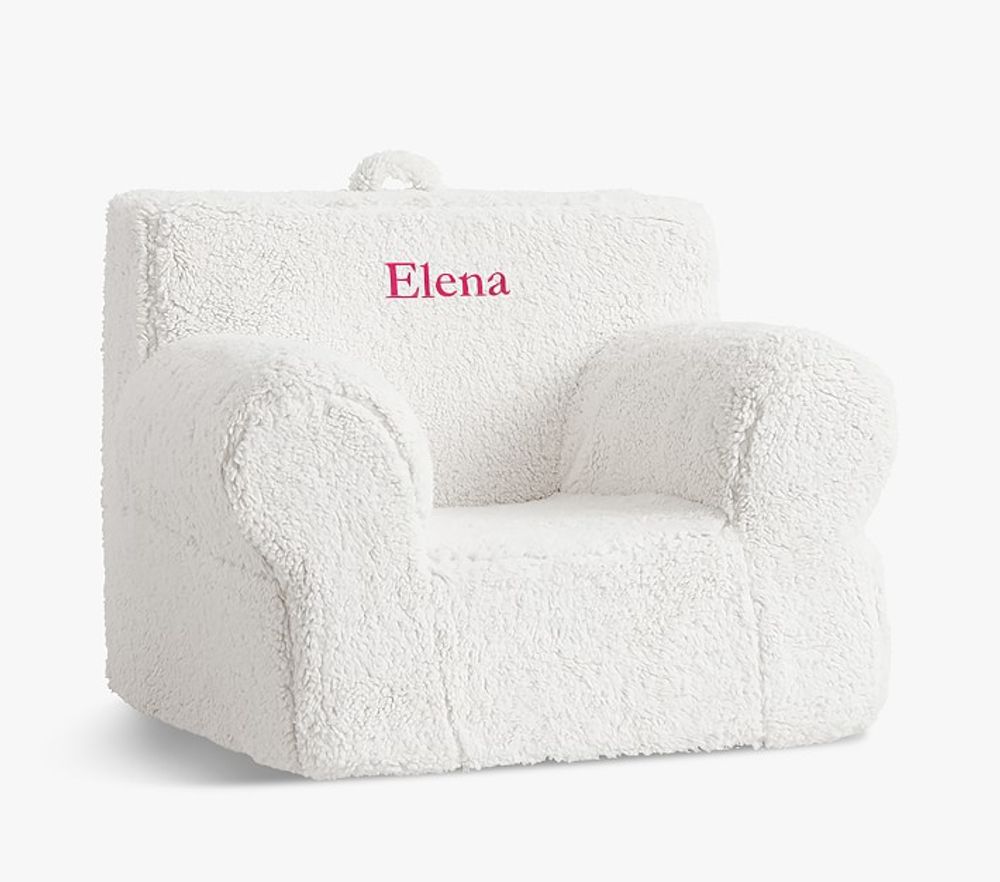 Pottery Barn Kids Oversized Cream Sherpa Anywhere Chair