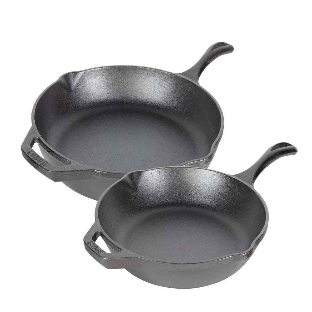 Lodge Chef Series Seasoned Cast Iron Skillet Set of 2 | Pike and Rose