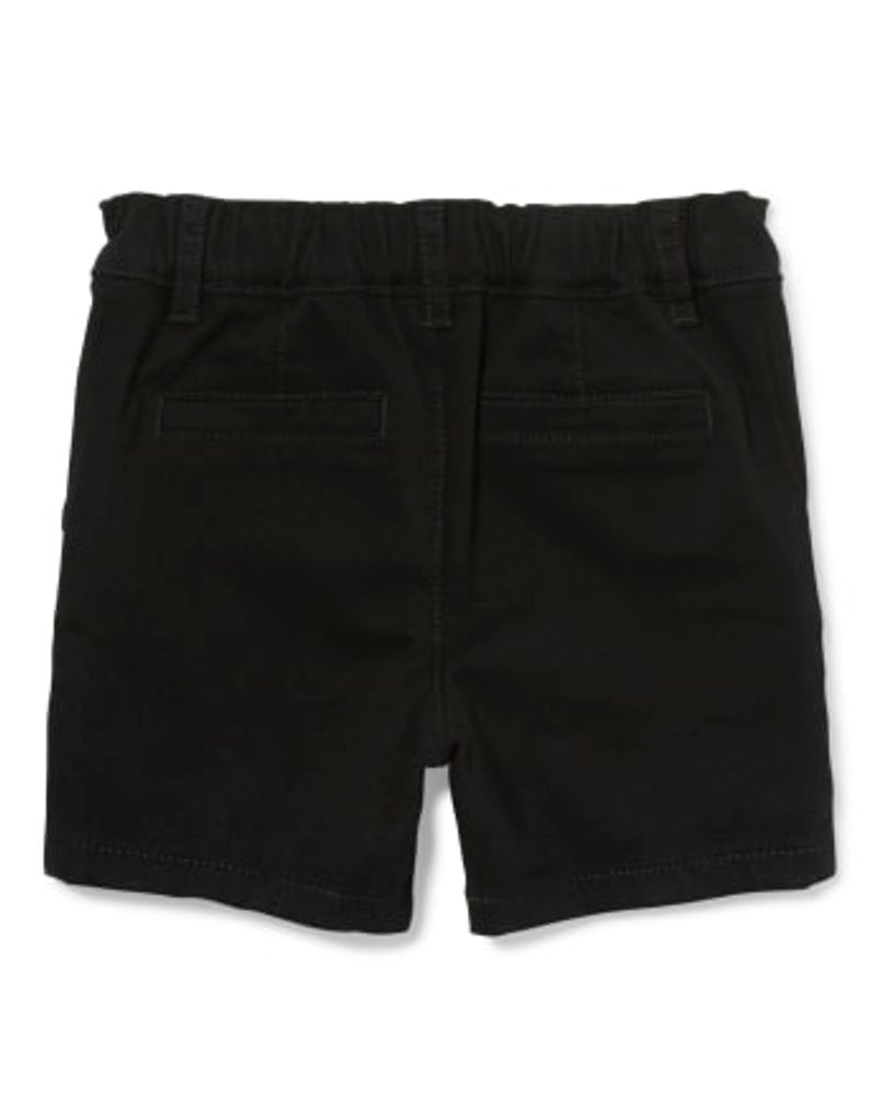 Girls black chino shorts online