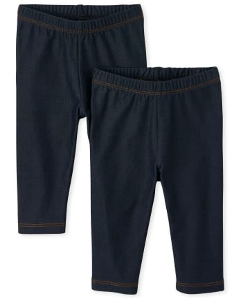 The Children s Place Toddler Girls Faux Denim Capri Leggings 2