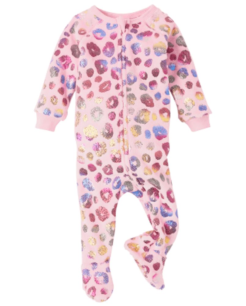 The Children s Place Baby And Toddler Girls Foil Leopard Fleece