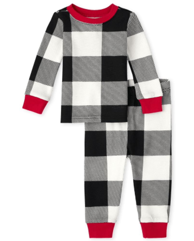 Buffalo plaid thermal pajamas deals