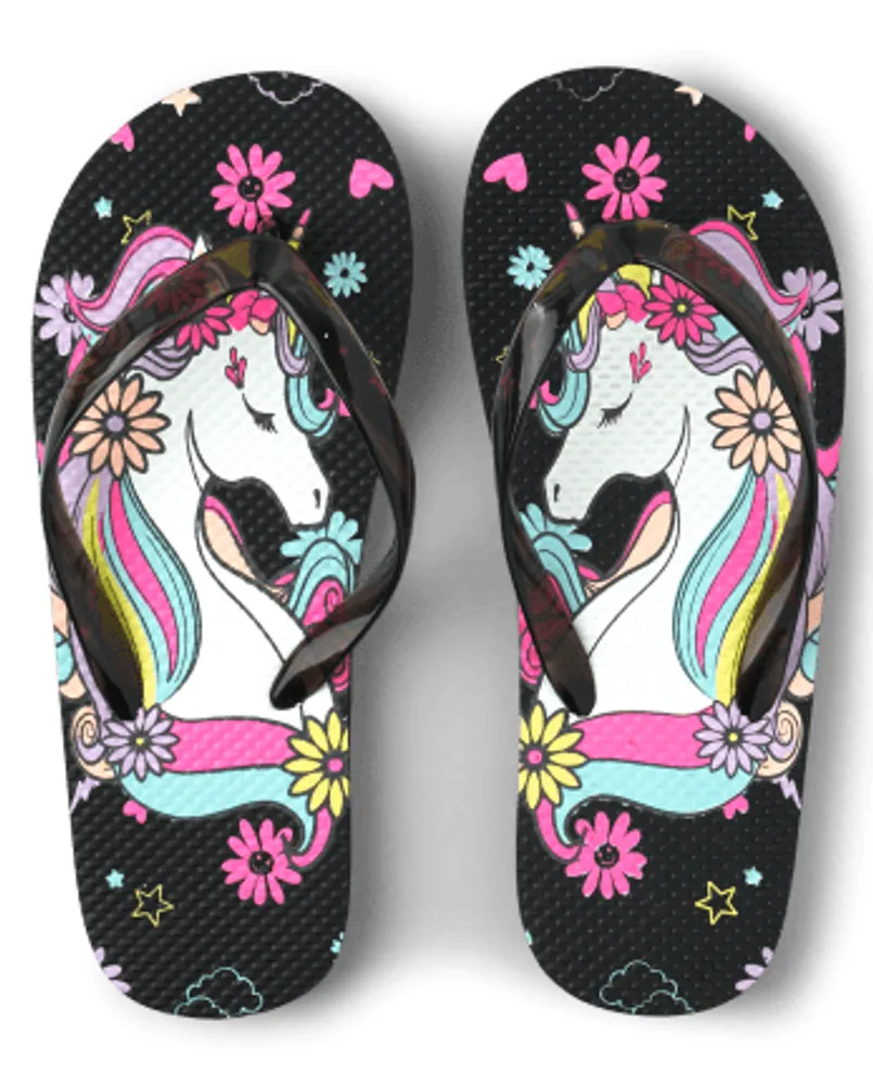 Unicorn flip flops for discount girls