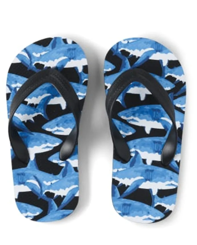 Boys shark flip best sale flops