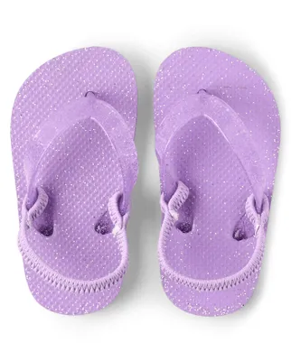 Girls glitter flip flops best sale