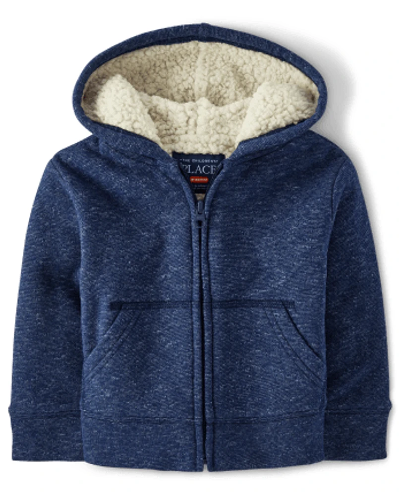 Sherpa lined zip hoodie shop