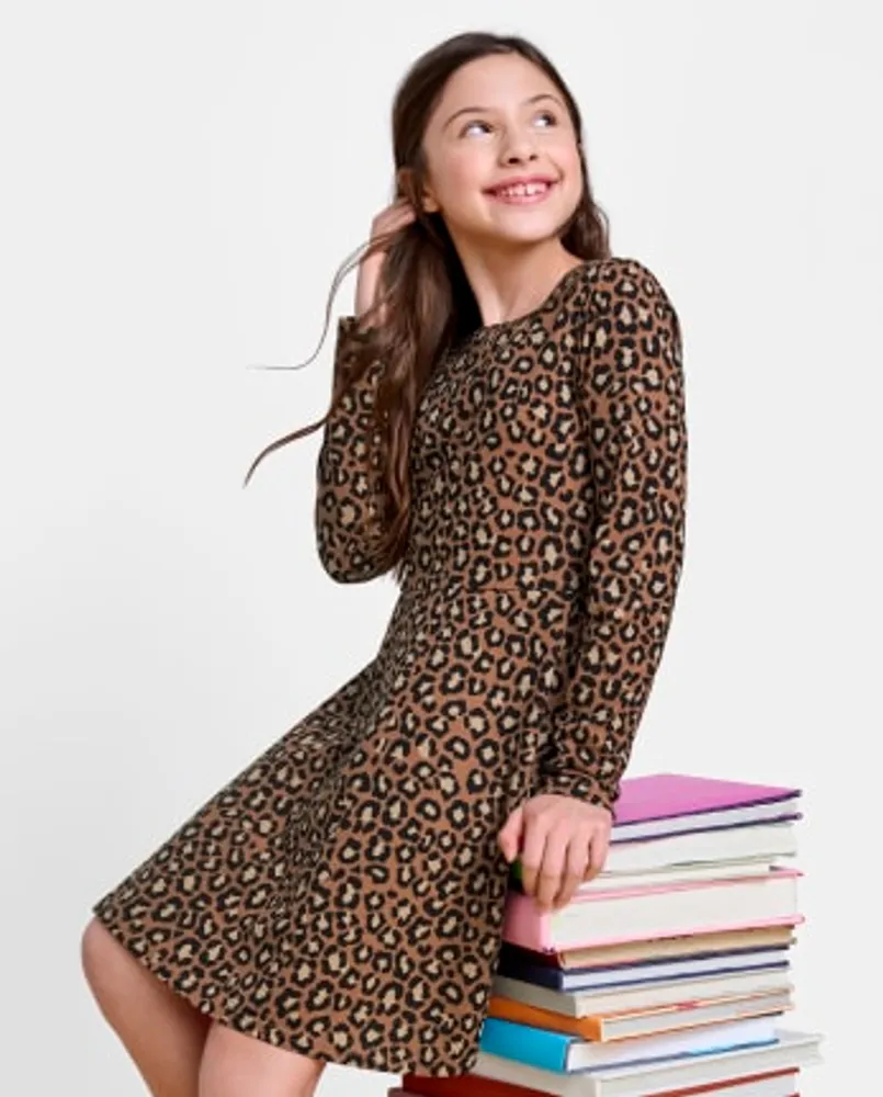 The Children s Place Girls Cheetah Skater Dress Plaza Las Americas