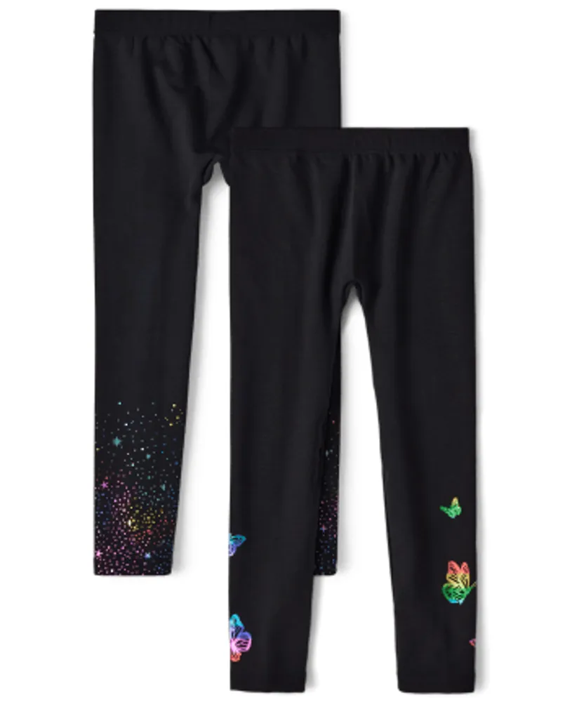 Home The Children s Place Girls Foil Fleece Lined Leggings 2