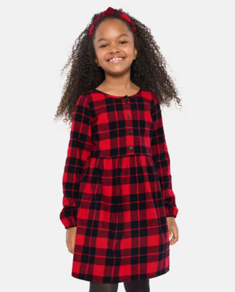 Girls plaid shirt online dress