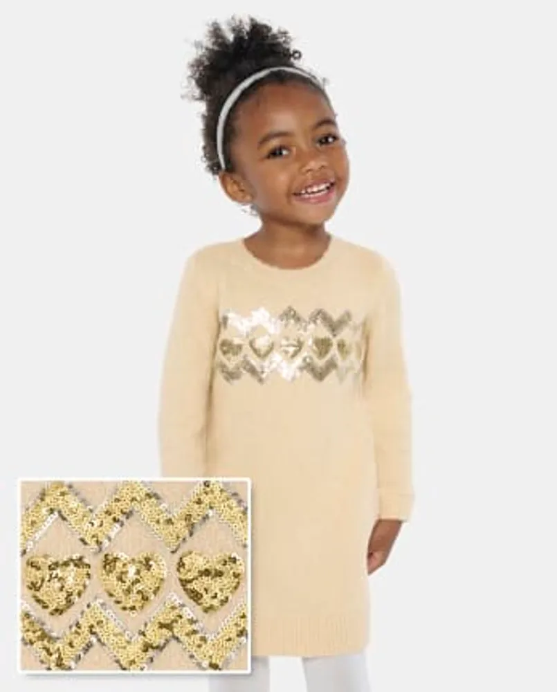 The Children s Place Baby And Toddler Girls Sequin Heart Sweater