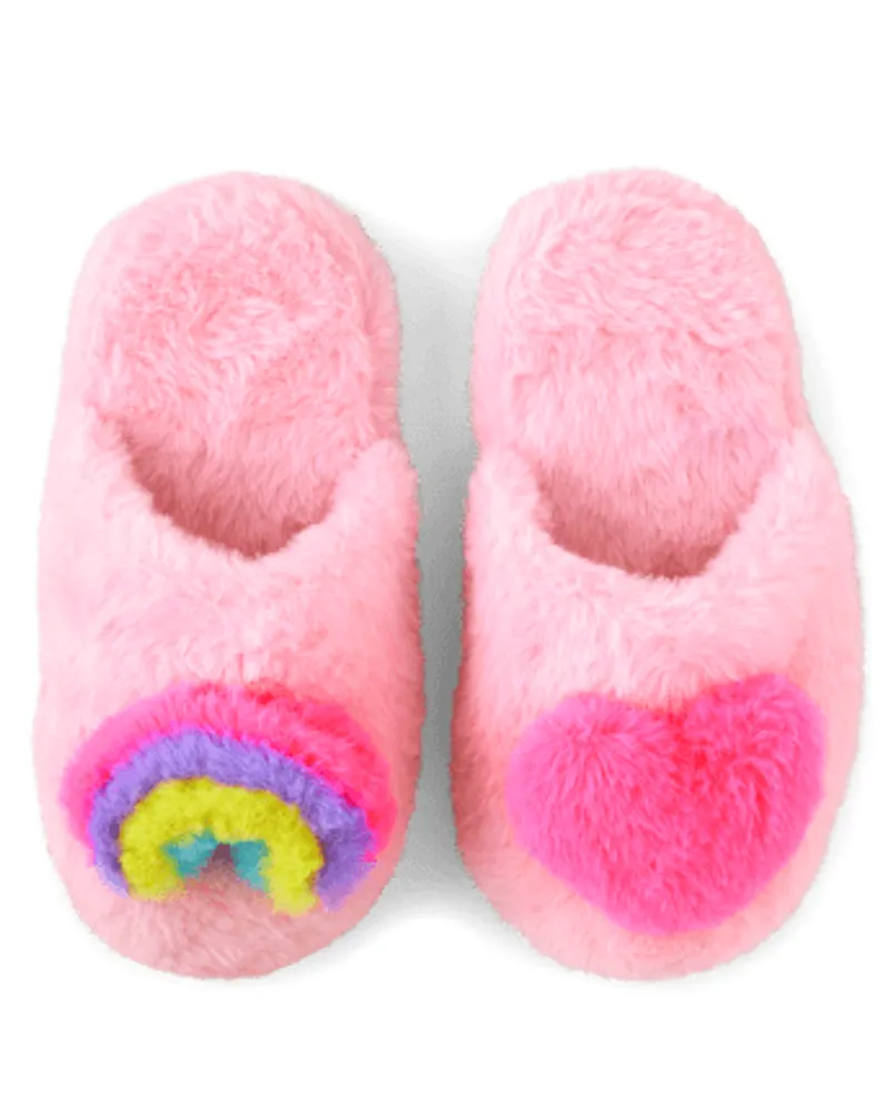 The Children s Place Girls Heart Faux Fur Slippers Hamilton Place