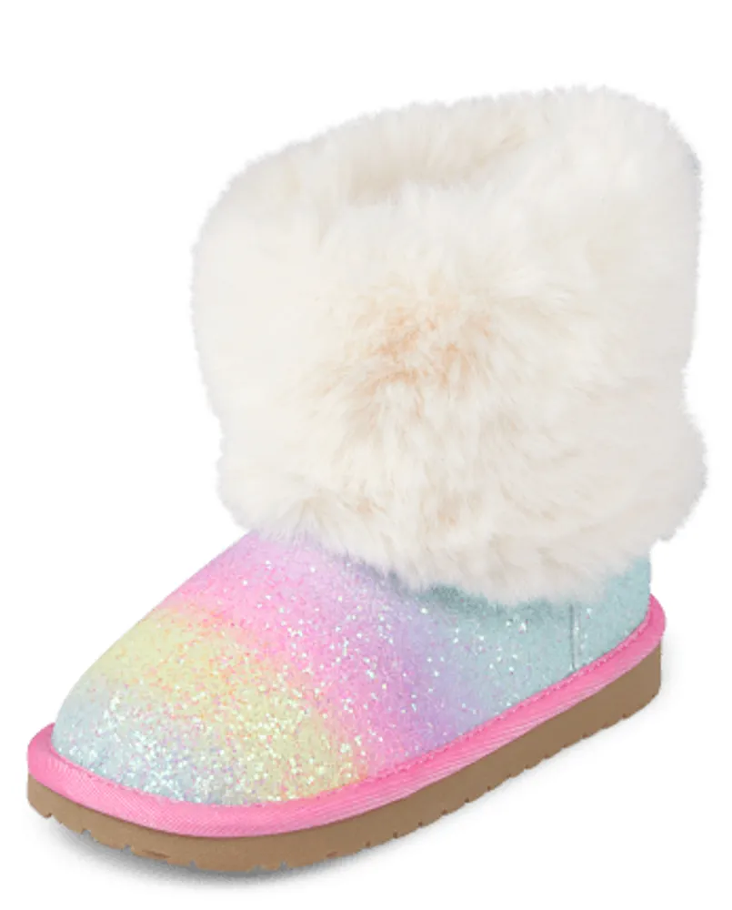The Children s Place Toddler Girls Rainbow Glitter Chalet Boots