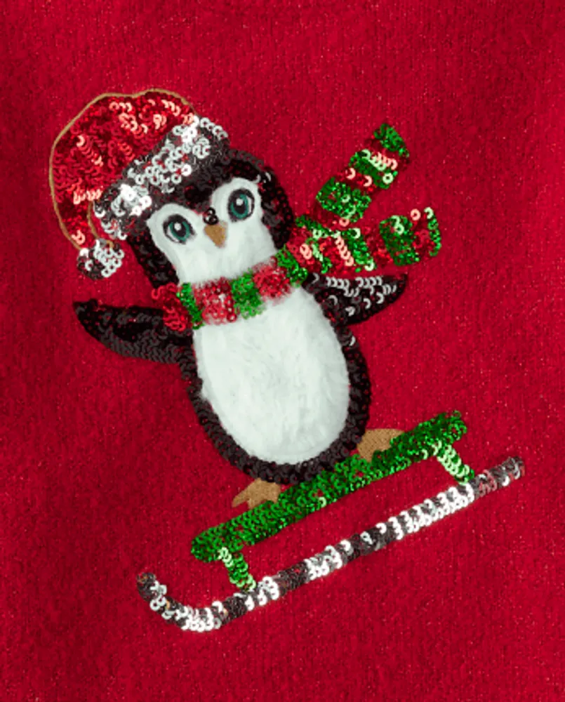 The Children s Place Girls Sequin Penguin Sweater Coquitlam Centre