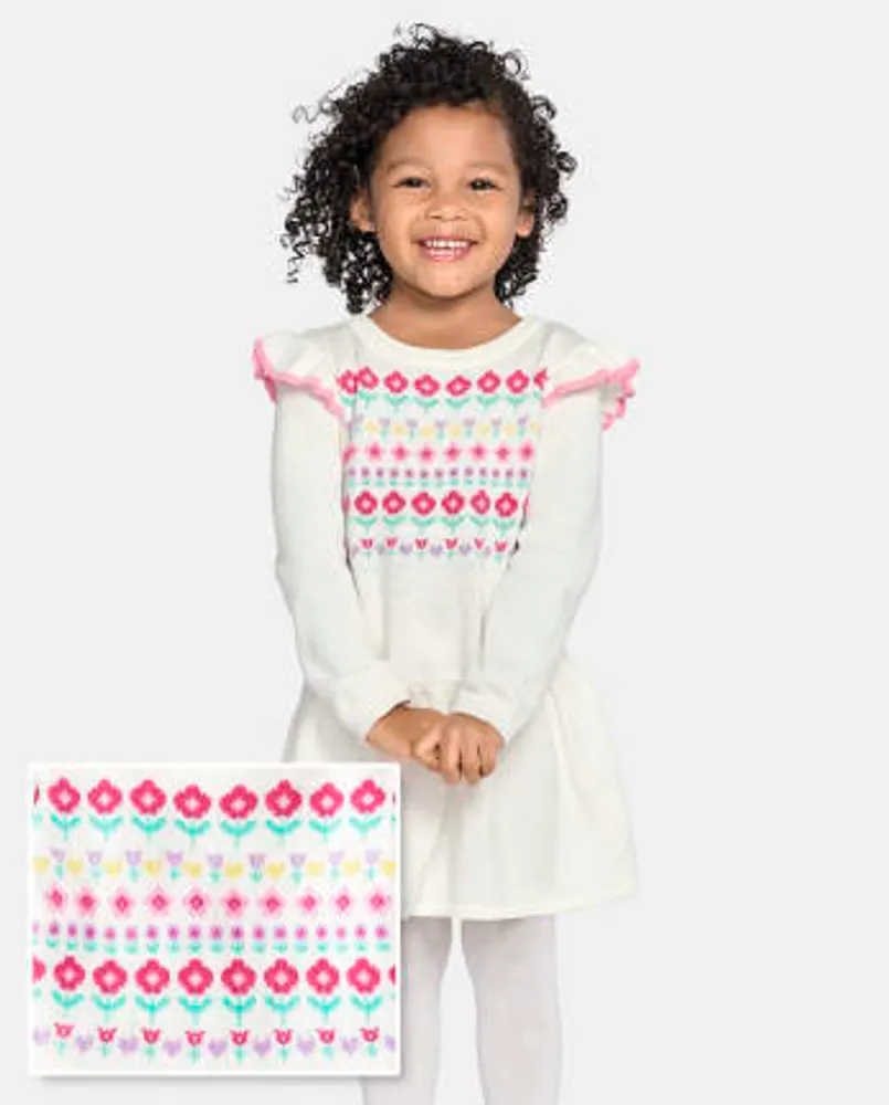 The Children s Place Baby And Toddler Girls Floral Fairisle Peplum
