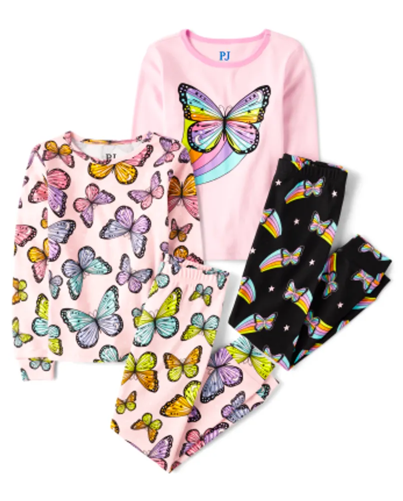 The Children s Place Girls Butterfly Snug Fit Cotton Pajamas 2